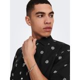 Overhemd - Tie - Bloemenprint - Katoen - Comfort Fit - Halve Mouw