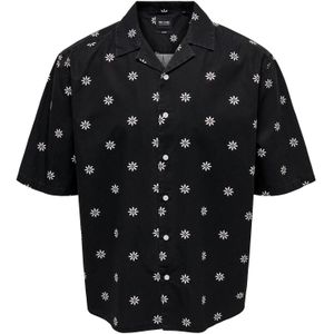 Overhemd - Tie - Bloemenprint - Katoen - Comfort Fit - Halve Mouw