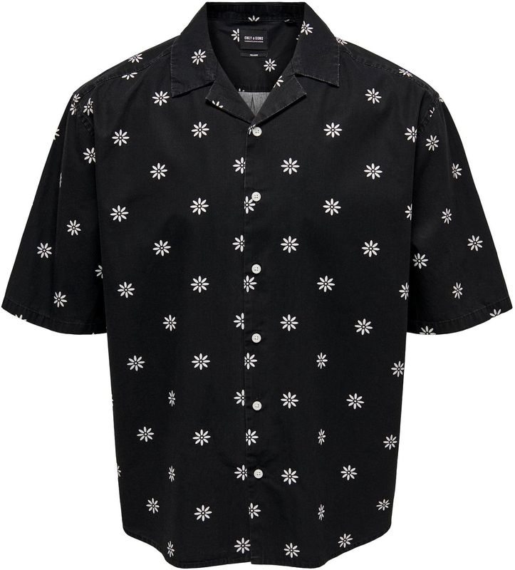 Overhemd - Tie - Bloemenprint - Katoen - Comfort Fit - Halve Mouw