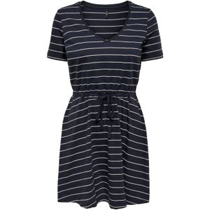 ONLY Gestreepte T-shirtjurk ONLMAY Donkerblauw/Wit