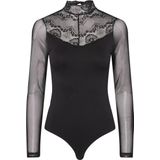 Pieces - Aansluitende Kanten Bodystocking - Zwart - 92% Nylon 8% Elastane