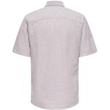 Only & Sons - Gemêleerd Herenoverhemd - Casual - Korte Mouwen - Linnen Mix