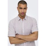 Only & Sons - Gemêleerd Herenoverhemd - Casual - Korte Mouwen - Linnen Mix