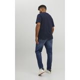Heren JACK & JONES Logo T-Shirt Grote Maat Ronde hals Korte mouw Shirt Plus Size JJECORP, Colour:Dark blue-2, Size:3XL