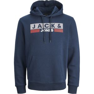 JACK & JONES Capuchontrui voor heren, plussize met, Navy Blazer/Print: play 4, 8XL Grote maten