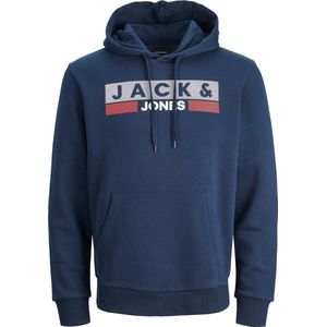 JACK & JONES Capuchontrui voor heren, plussize met, Navy Blazer/Print: play 4, XXL Grote maten