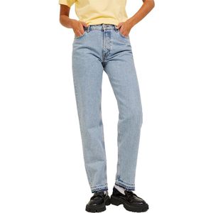 JACK & JONES Seoul Straight Fit Cr3011 Jeans Met Middelhoge Taille - Dames - Light Blue Denim