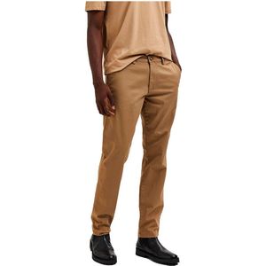 Bruin Tinten,bruiloft Slhslim-new Miles 175 Flex Chino Broeken Heren - Beige