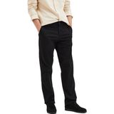 Selected New Miles Straight Fit Chino Broek Zwart 36 / 34 Man