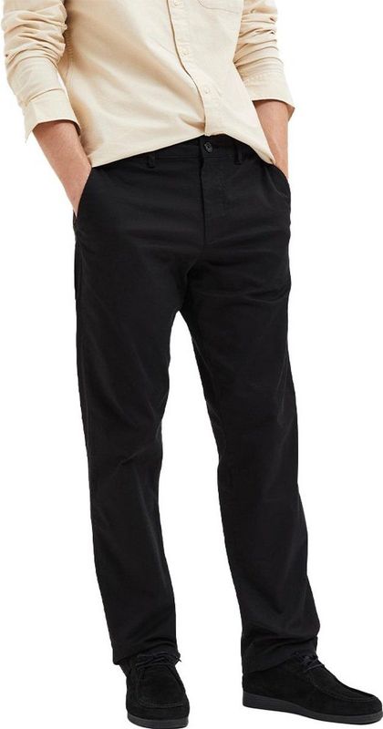 Selected New Miles Straight Fit Chino Broek Zwart 36 / 34 Man