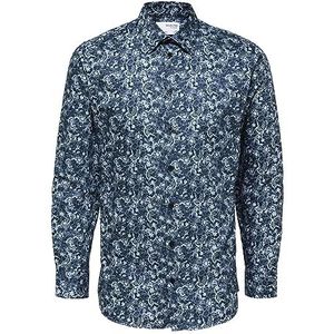 ONLY Ls B Noos Slhslimsoho-ethan-aop shirt voor heren, Moonlit Ocean/Aop: aop, XL