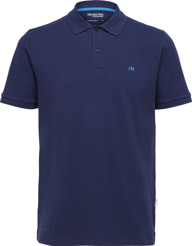 Selected Homme - Poloshirt - Blauw - Katoen