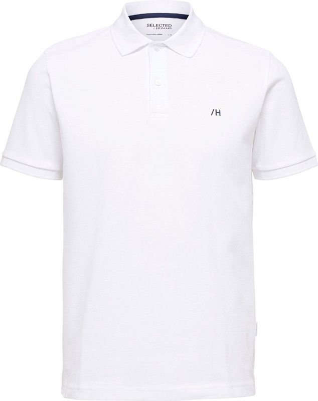 Selected - Heren Polo SS Dante - Wit - Katoen