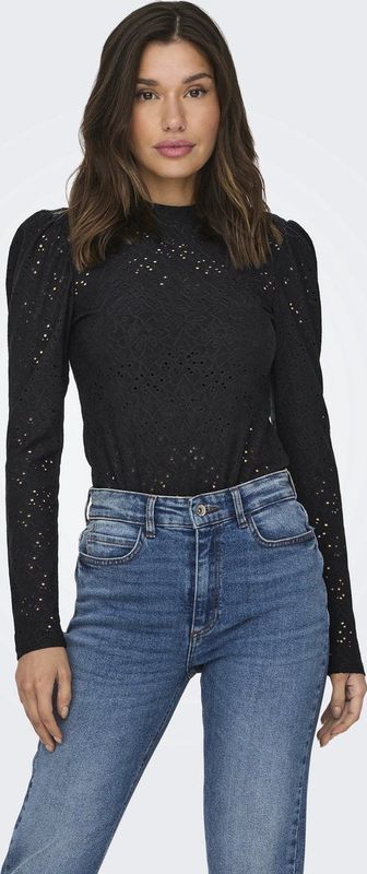 Only - Smilla - Blousetop - Zwart - 94% Polyester 6% Elasthan