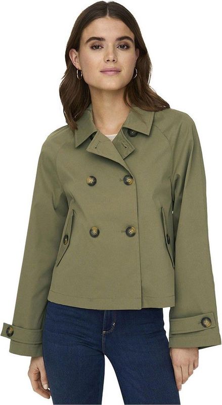 Only - ONLAPRIL SHORT TRENCHCOAT - Trenchcoat - Aloe - 100% Polyester