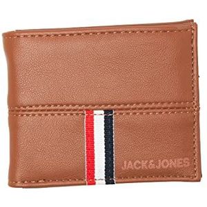 JACK & JONES JACJOSE portemonnee voor heren, cognac/detail: met strepen, één maat, cognac/detail: met streep, One size