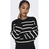 Gebreide Pullover - O-hals - Lange Mouwen - Ballonmouwen - Schelp Detail - Knit Fit