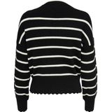 Gebreide Pullover - O-hals - Lange Mouwen - Ballonmouwen - Schelp Detail - Knit Fit