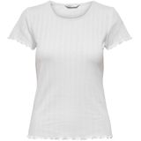 T-shirt - O-hals - Katoen - Ruche Detail - Tight Fit