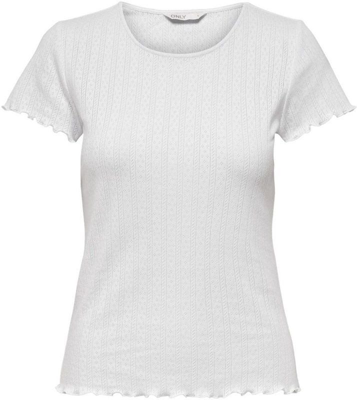 T-shirt - O-hals - Katoen - Ruche Detail - Tight Fit