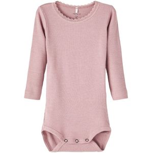 NAME IT Nbfkab Ls Noos Body voor babymeisjes, Deauville Mauve/Detail: melange, 50 cm