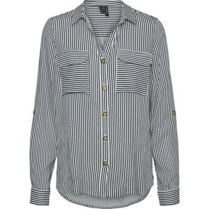 Vero Moda - VMBUMPY - Blouse - Zwart/Wit - Klassieke Blouse met Gestreept Motief