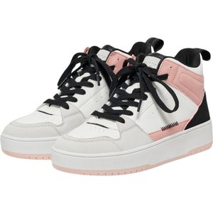 ONLY Onlsaphire-2 Pu High Noos Sneakers voor dames, Wit detail zwart, 37 EU