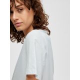 Selected Essential T-shirt Met Korte Mouwen En V-hals Wit M Vrouw