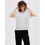 Selected Essential T-shirt Met Korte Mouwen En V-hals Wit M Vrouw
