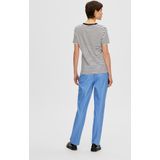 SELECTED FEMME Gestreept T-shirt SLFMYESSENTIAL van Biologisch Katoen Zwart/ Wit