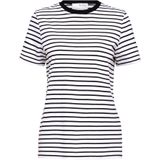 SELECTED FEMME Gestreept T-shirt SLFMYESSENTIAL van Biologisch Katoen Zwart/ Wit