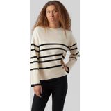 Vero Moda - Lefile - Gebreide Trui - Grijs - 70% Acryl, 27% Nylon, 3% Elastaan