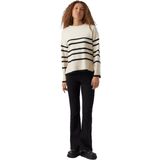 Vero Moda - Lefile - Gebreide Trui - Grijs - 70% Acryl, 27% Nylon, 3% Elastaan