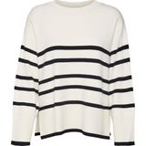 Vero Moda - Lefile - Gebreide Trui - Grijs - 70% Acryl, 27% Nylon, 3% Elastaan
