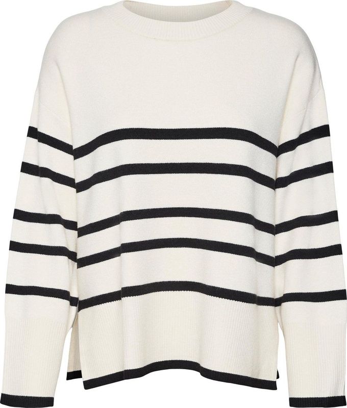 Vero Moda - Lefile - Gebreide Trui - Grijs - 70% Acryl, 27% Nylon, 3% Elastaan