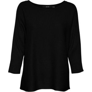 VERO MODA VMNORA 3/4 Boatneck Blouse NOOS Pullover voor dames, zwart, L, zwart, L