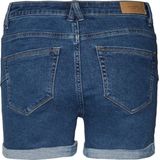 VERO MODA Vmluna Mr Fold Shorts - Damesshorts - Blauw - Denim - 1 Stuk