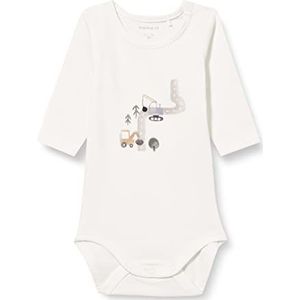 NAME IT Babyjongens Nbmbupar Ls Box lange mouwen body, wit alyssum, 50 cm