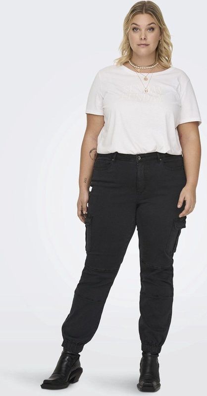 ONLY CARMAKOMA - Regular Fit Jeans - Blauw - Katoen - Mid Waist