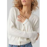 Vero Moda Vest Vmnewlexsun Ls Short V-neck Car Ga 10281878 Snow White Dames