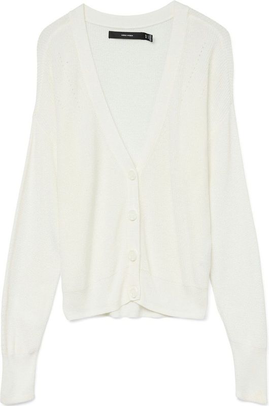 Vero Moda Vest Vmnewlexsun Ls Short V-neck Car Ga 10281878 Snow White Dames