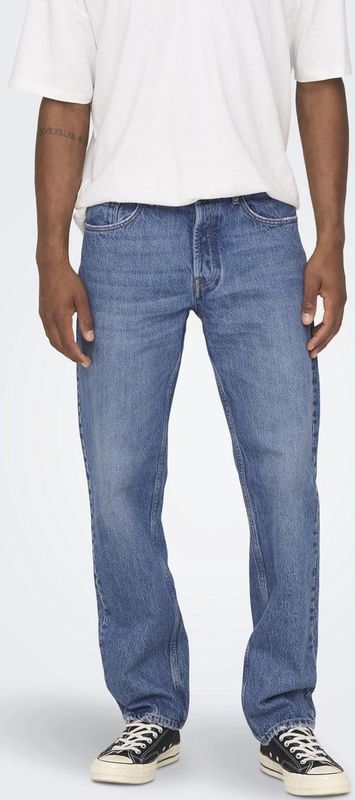 Only & Sons Jeans Onsedge Loose Mid. Blue 4939 Jeans 22024939 Medium Blue Denim Mannen