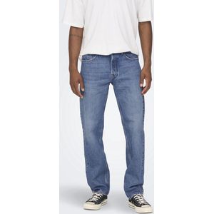 Only & Sons Jeans Onsedge Loose Mid. Blue 4939 Jeans 22024939 Medium Blue Denim Mannen