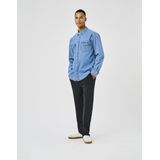 Only & Sons - Vrijetijdshemd - Blauw - Regular Fit - Heren - Katoen - Knoopsluiting - Lange Mouwen