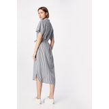 VERO MODA VMBUMPY SS CALF SHIRT DRESS - Blousejurk - Groen - Katoen