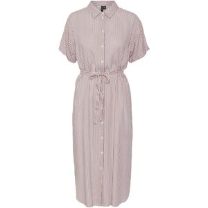 VERO MODA - Gestreept Hemdjurk - Roze Wit - 100% Viscose