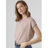 Vero Moda - VMAVA PLAIN SS TOP STRIPE GA JRS NOOS - Shirt - Nostalgia Rose Stripes