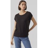 VERO MODA - T-shirt - Zwart - Tencel/Lyocell