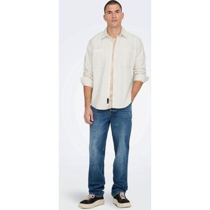 Alp - Relaxed Washed Corduroy Shirt - Cloud Dancer - Katoen - Lange Mouwen