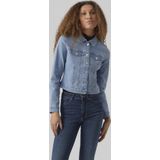 Vero Moda Vmluna Ls Slim Dnm Jacket Mix Ga Noos Dames Jas Light Blue Denim